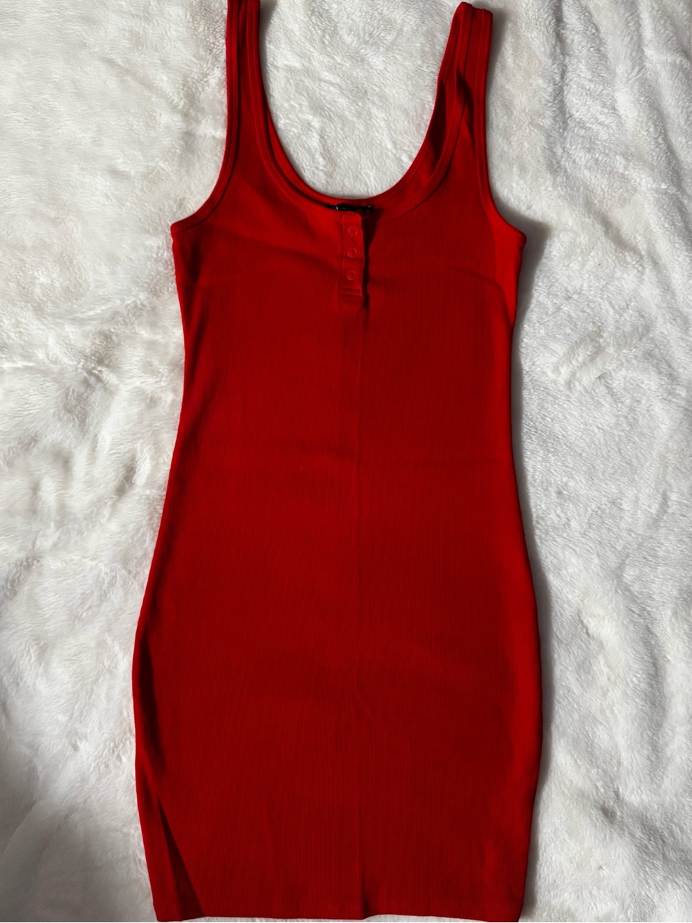 Zara Red Ribbed Mini Dress - Picture 2 of 4